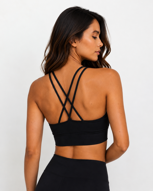 Brassière de sport à bretelles croisées